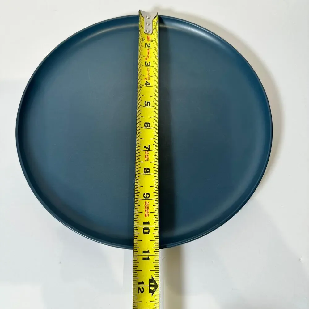 Crate & Barrel Stoneware Vista Matte Blue Dinner Plates 10 3/4